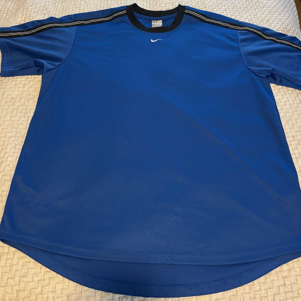 Y2K Nike Center Swoosh Blue Shirt Size XL
